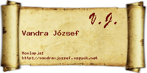 Vandra József névjegykártya